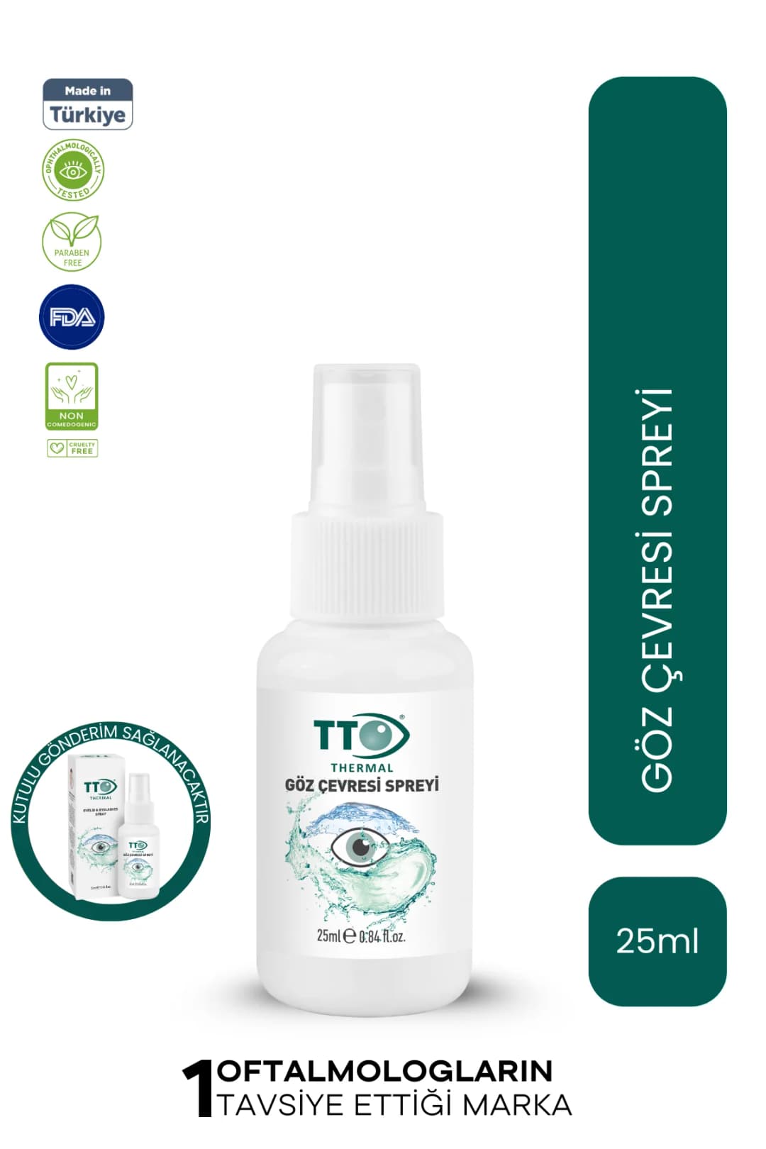 TTO Göz Spreyi 25 ml ürün ambalajı