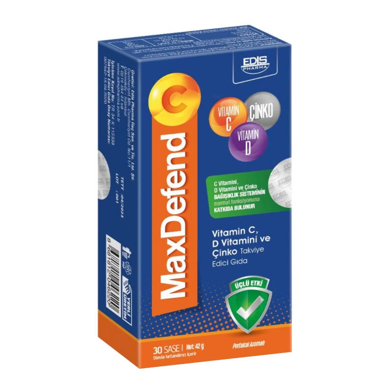 MaxDefendC C Vitamini D Vitamini Çinko Takviye Edici Gıda
