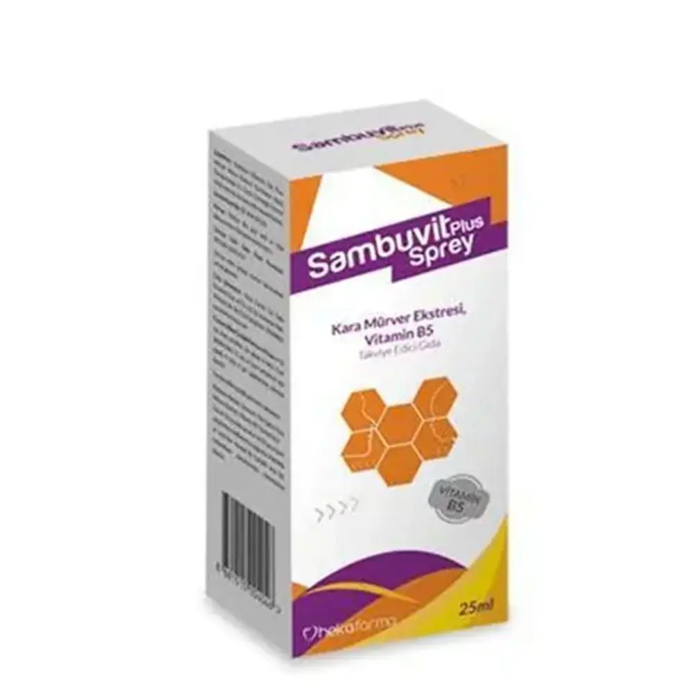 Heka Farma Sambuvit Plus Sprey Kara Mürver Ekstresi B5 Vitamini Takviyesi 25 ml Şişe