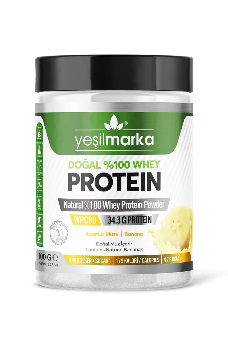 Yeşilmarka Whey Protein Tozu 100 g Anamur Muzu ürün görseli