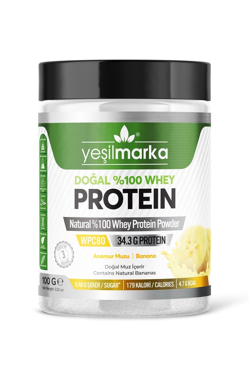 Yeşilmarka Whey Protein Tozu 100 g Anamur Muzu