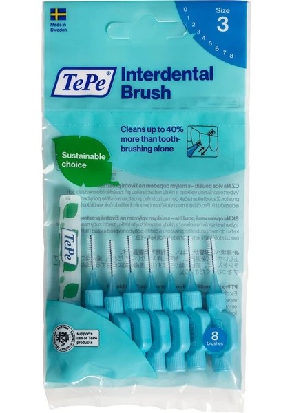 TePe T104 Arayüz Fırçası Mavi 0.6 mm 8'li