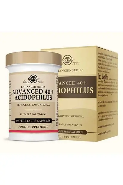 Solgar Advanced 40+ Acidophilus Probiyotik Mikroorganizma Takviyesi 60 Kapsül ürün görseli