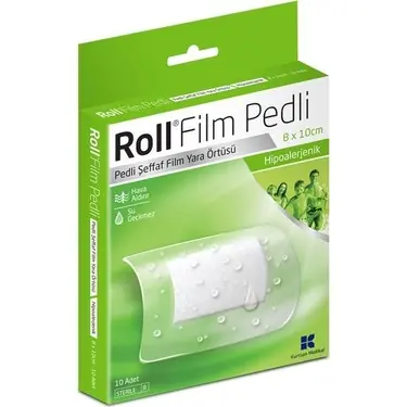Roll Film Pedli Tekli 8x10 cm Şeffaf Yara Örtüsü