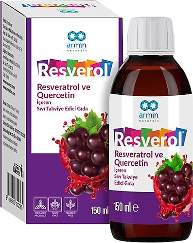 Resverol Sıvı Resveratrol Vitamin C Kuersetin Takviyesi 150ml Şişe