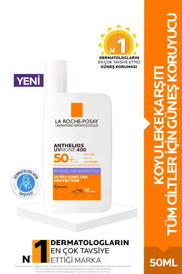 La Roche Posay Anthelios UVmune 400 Anti-Dark Spots Fluid SPF50+ Melasyl İçeren Güneş Kremi 50 ml