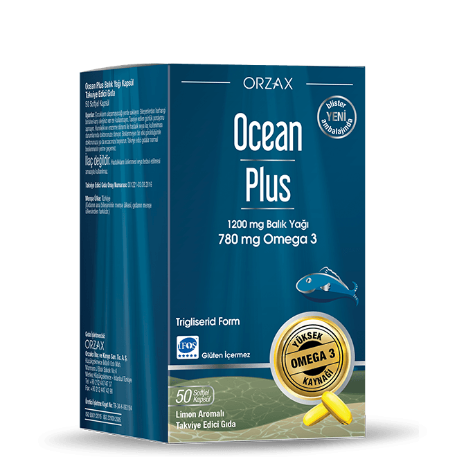 Orzax Ocean Plus Yüksek EPA DHA Balık Yağı 50 Kapsül