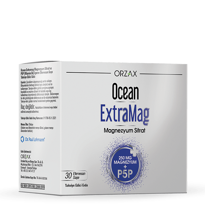 Orzax Ocean Extramag P5P B6 Magnezyum Saşe 30 Poşet