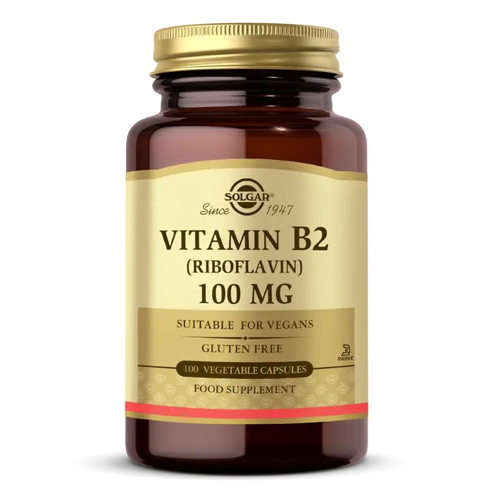 Solgar B2 Vitamini Riboflavin Enerji Metabolizması 100 Kapsül