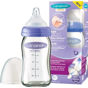 Lansinoh Cam Biberon 160 ml ürün ve ambalaj
