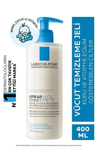 La Roche-Posay Lipikar Syndet AP+ Temizleyici Jel 400 ml ürün ambalajı