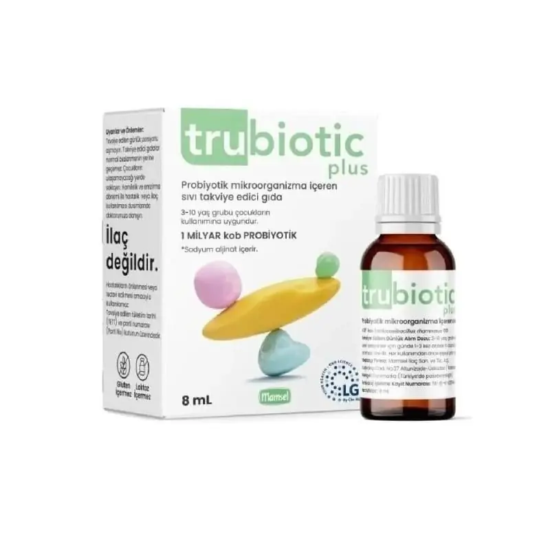 Trubiotic Plus Oral Damla 8 ml kutu ve ambalaj