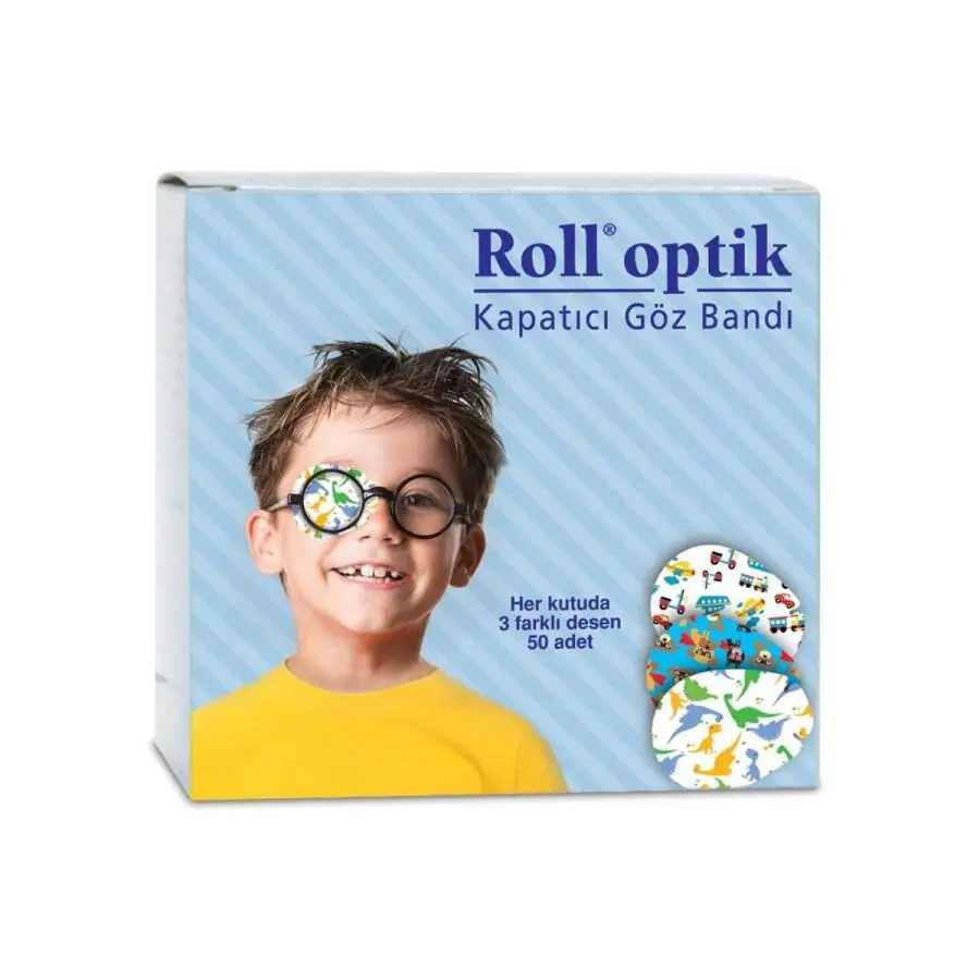 Roll Optik Renkli Göz Kapama Pedi Erkek Çocuk 50 Adet