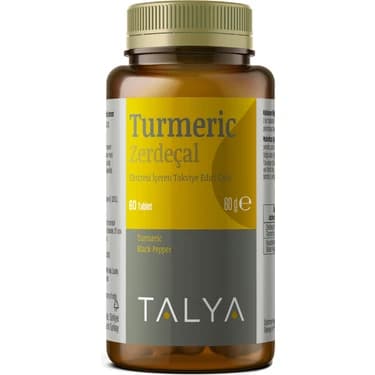 Talya Zerdeçal Curcumin 60 Tablet Antioksidan kutu ve ambalaj