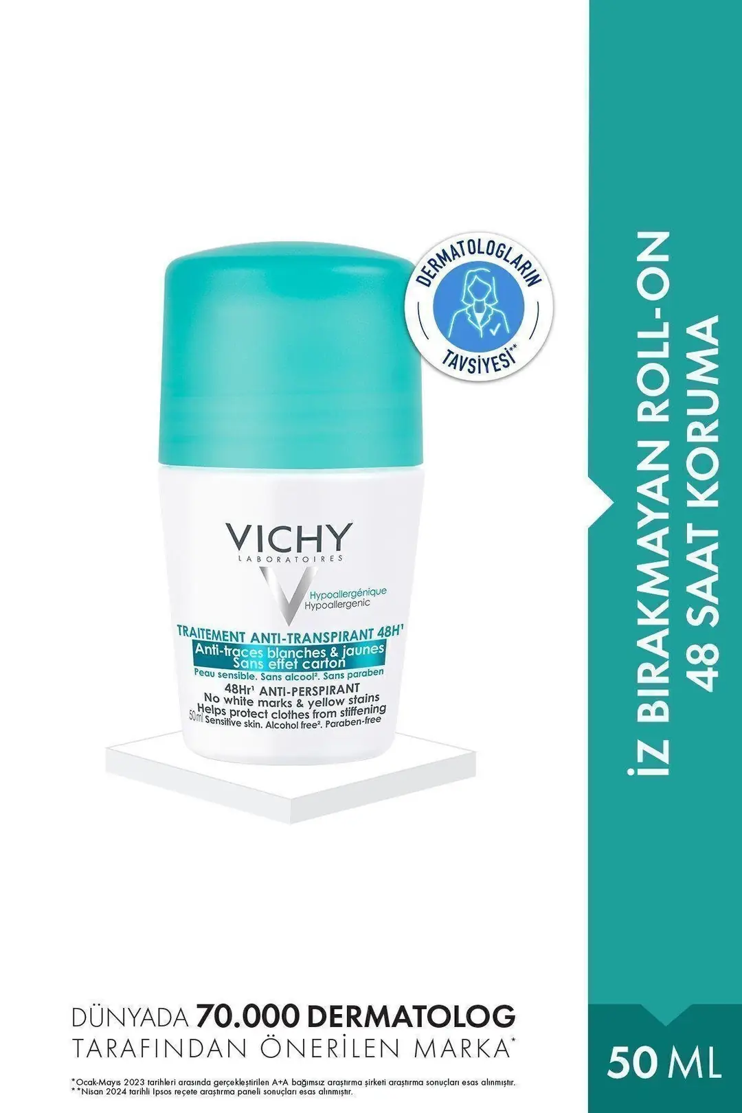 Vichy Roll On Deodorant Anti-Mark 50 ml ürün ambalajı
