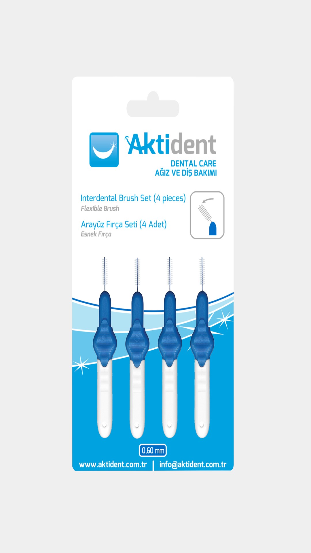 Aktident Diş Arası Fırça Mavi 3 mm 4 Adet