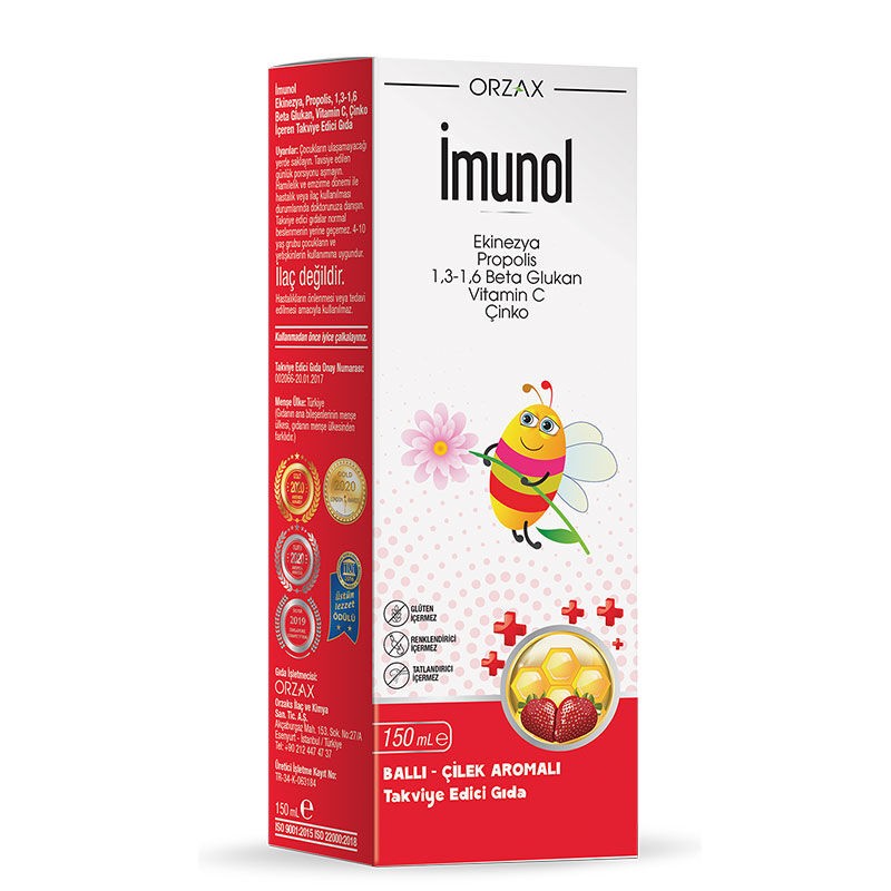 İmunol Sıvı Ekinezya Propolis Beta Glukan C Vitamini Çinko Takviyesi 150 ml