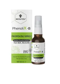 Bee & You Bee ve You Phenolix-B Oral Sprey Propolis Takviyesi 30 ml kutu ve ambalaj