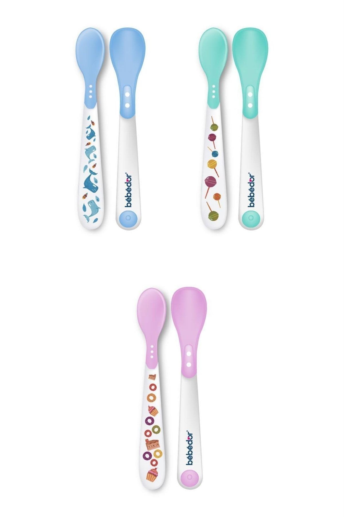 Bebedor Isıya Duyarlı Bebek Kaşığı 2'li Set 555