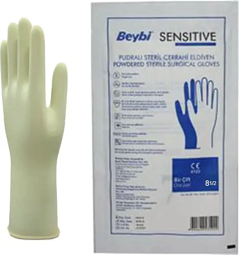 Beybi Eldiven Pudralı Steril No:8.5 ürün ve ambalaj