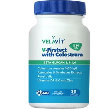 Velavit V-Firstect With Colostrum 30 Kapsül içerik ve bileşen bilgileri