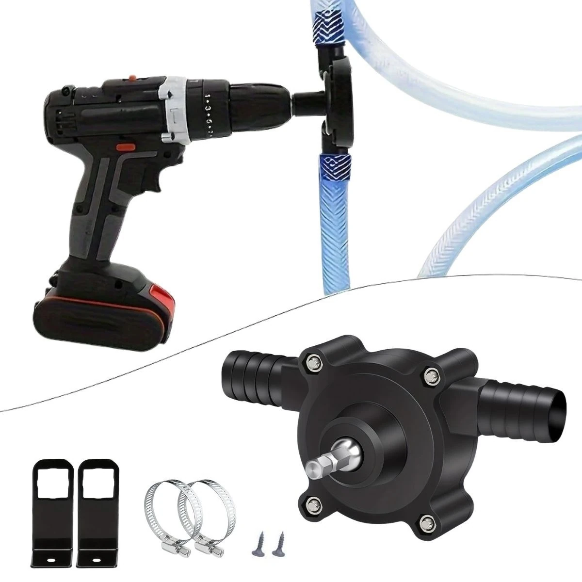 Kendiliğinden Emişli Dayanıklı Plastik Yapılı Matkap Su,Yağ Sıvı Pompası