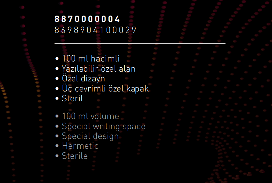 FIRATMED NUMUNE KABI 100 ML 150 ADET/KOLİ