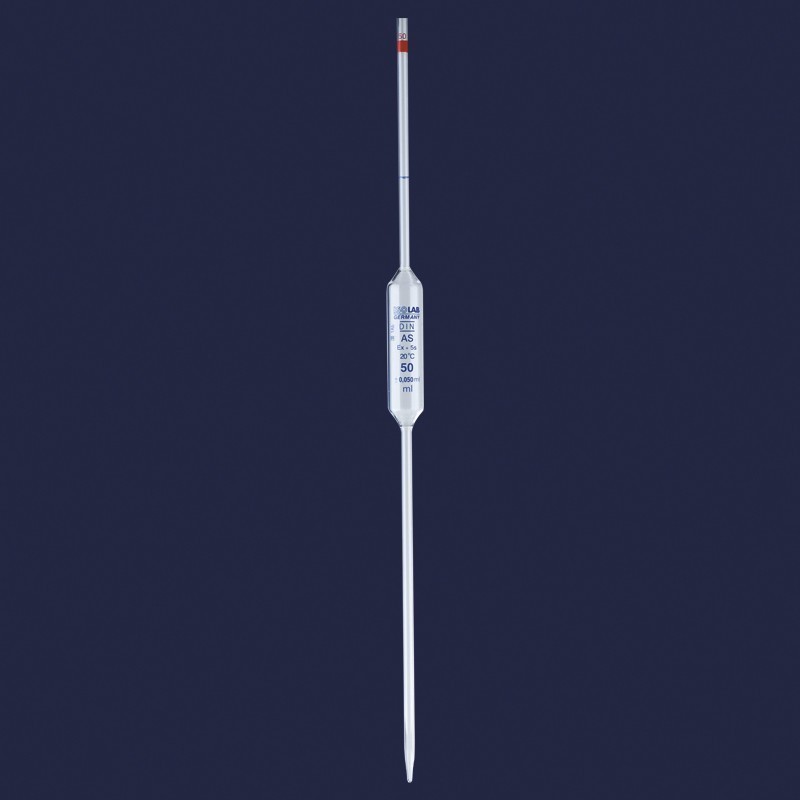 Pipet - Cam - As Kalite - Grup Sertifikalı - Bullu  - Mavi Skala