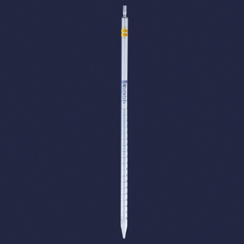 Pipet - Cam - As Kalite - Grup Sertifikalı - Bullu  - Mavi Skala