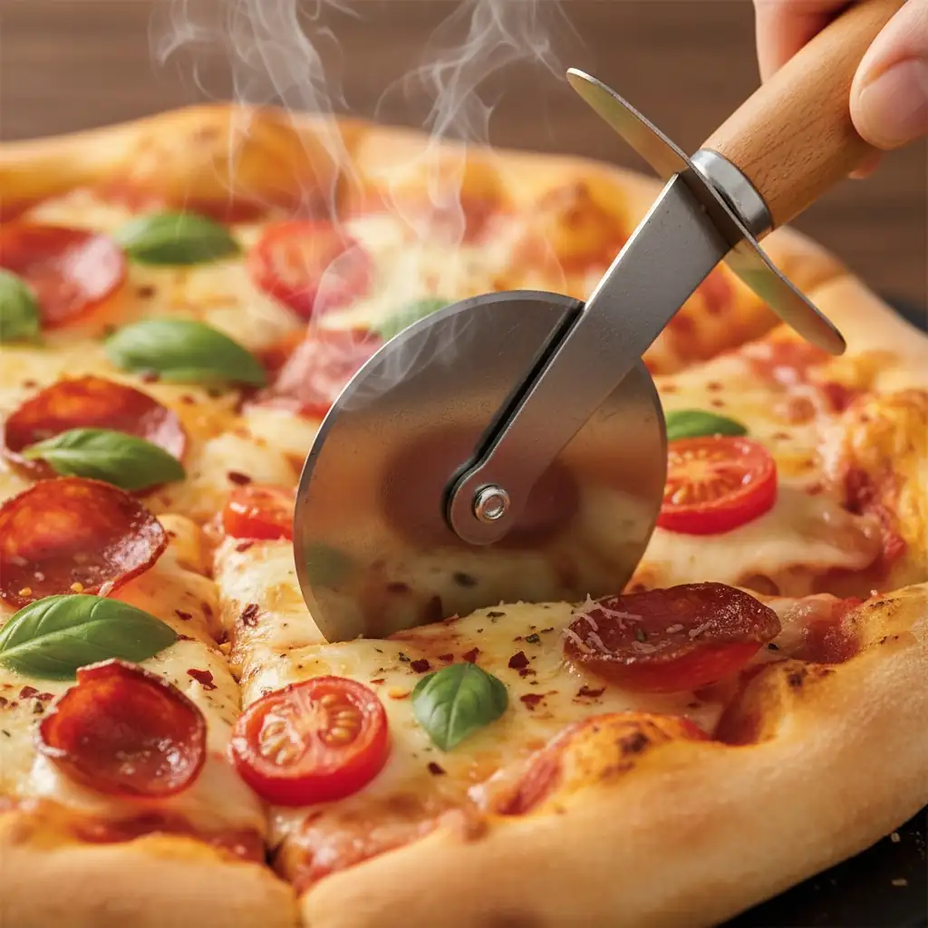 Ahşap Saplı Pratik Pizza Kesici