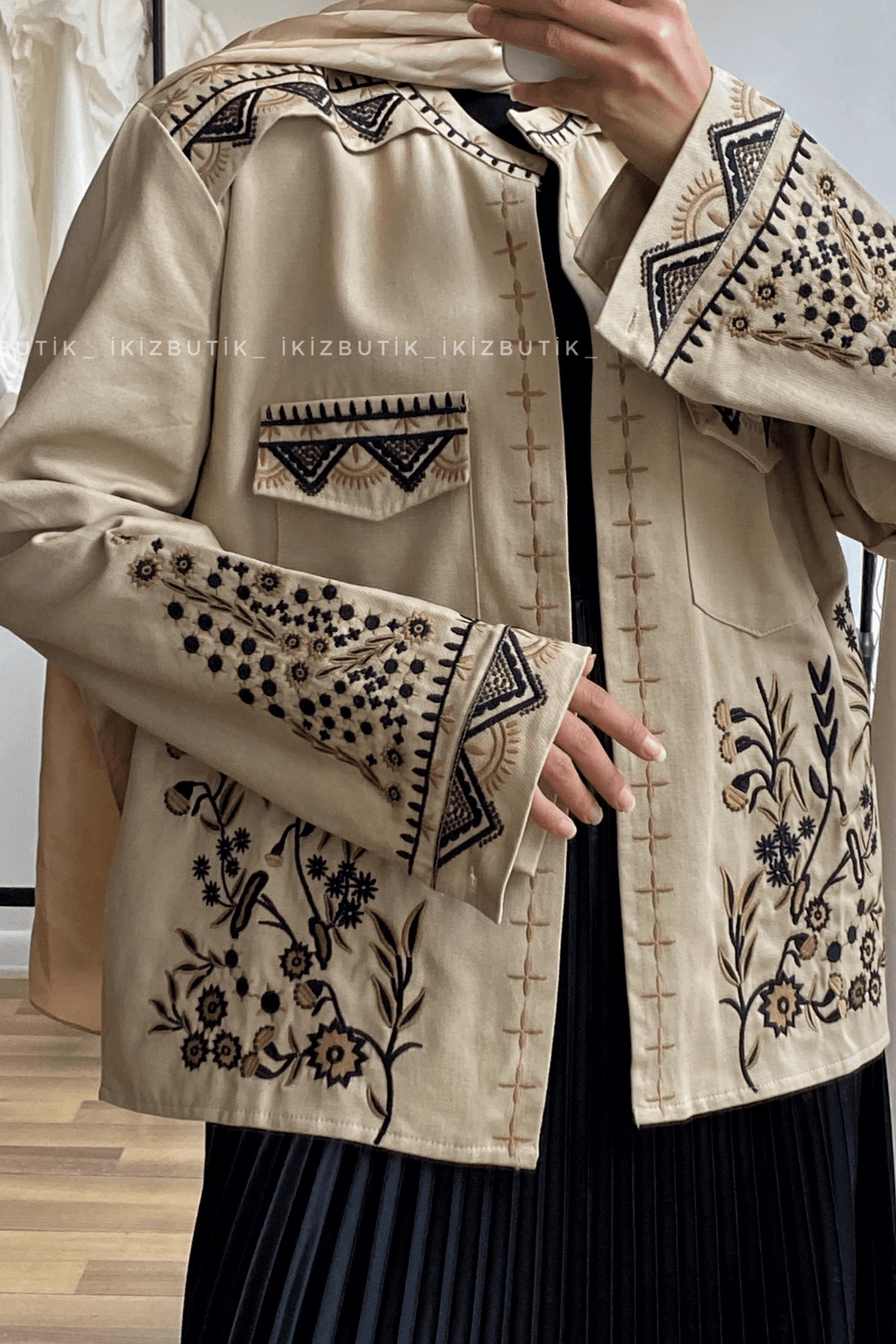 NAKIŞLI COTTON CEKET