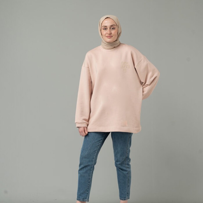 NAKIŞLI OVERSİZE SWEAT