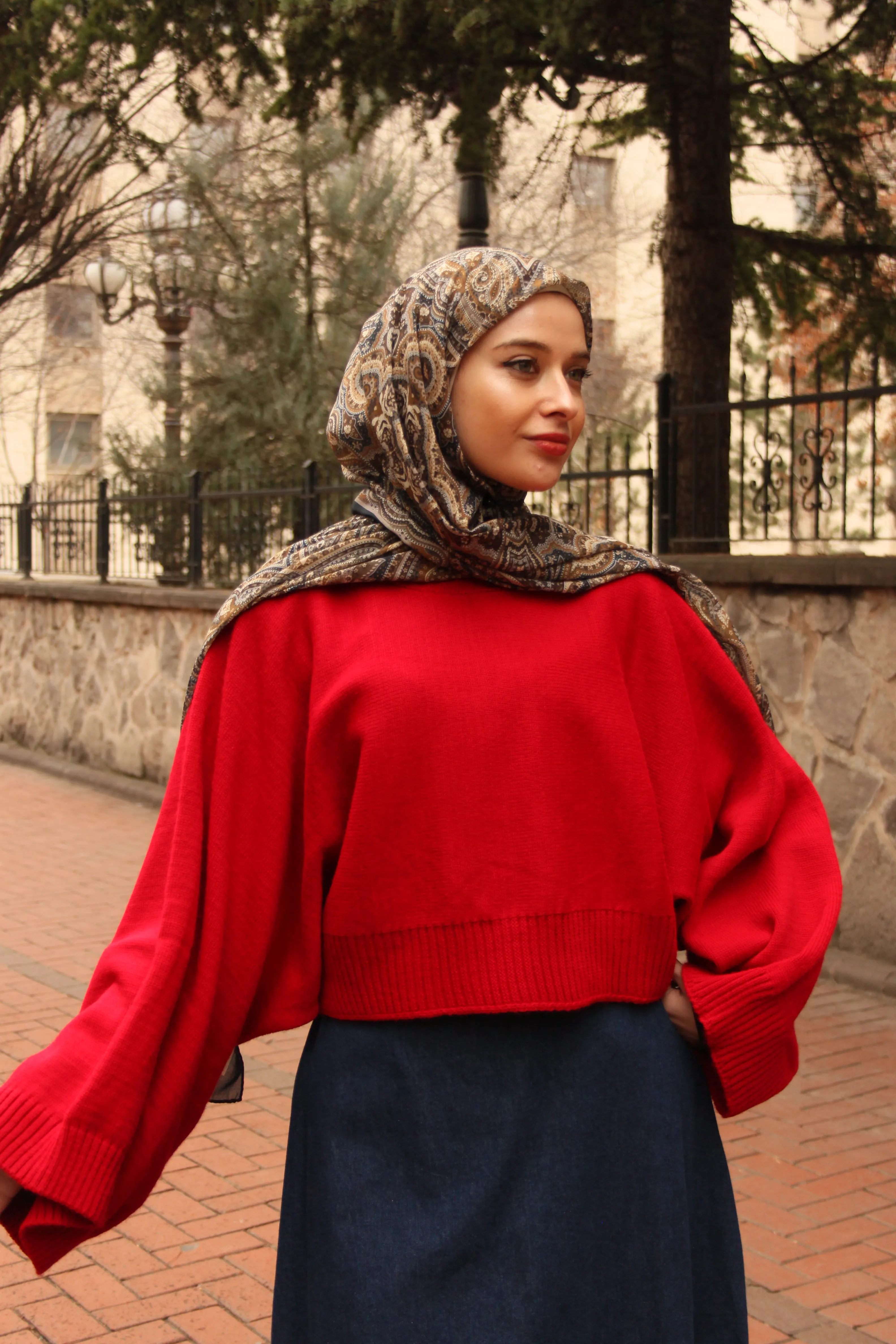 YARASA KOL KAZAK - Kırmızı