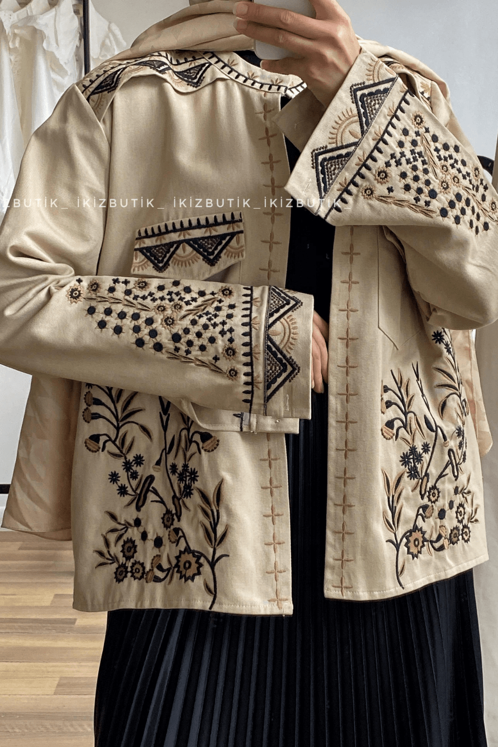 NAKIŞLI COTTON CEKET