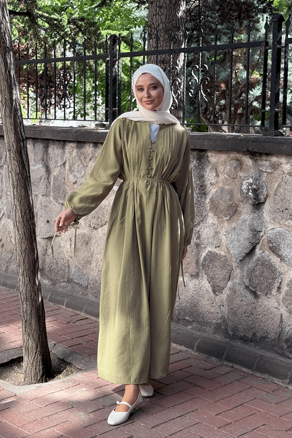 NERVÜRLÜ PAMUK ELBİSE