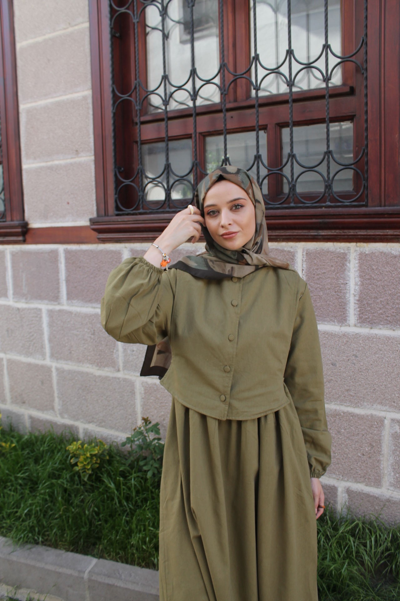 KETEN YELEKLİ ELBİSE