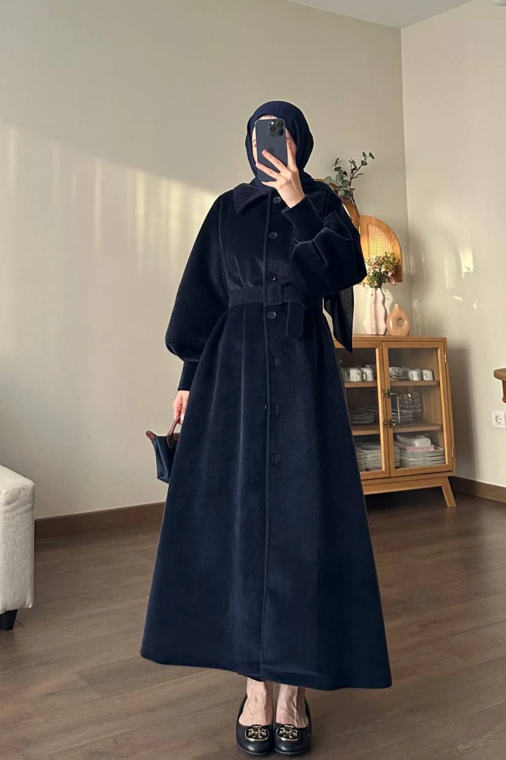 ANGORA UZUN KABAN - Lacivert