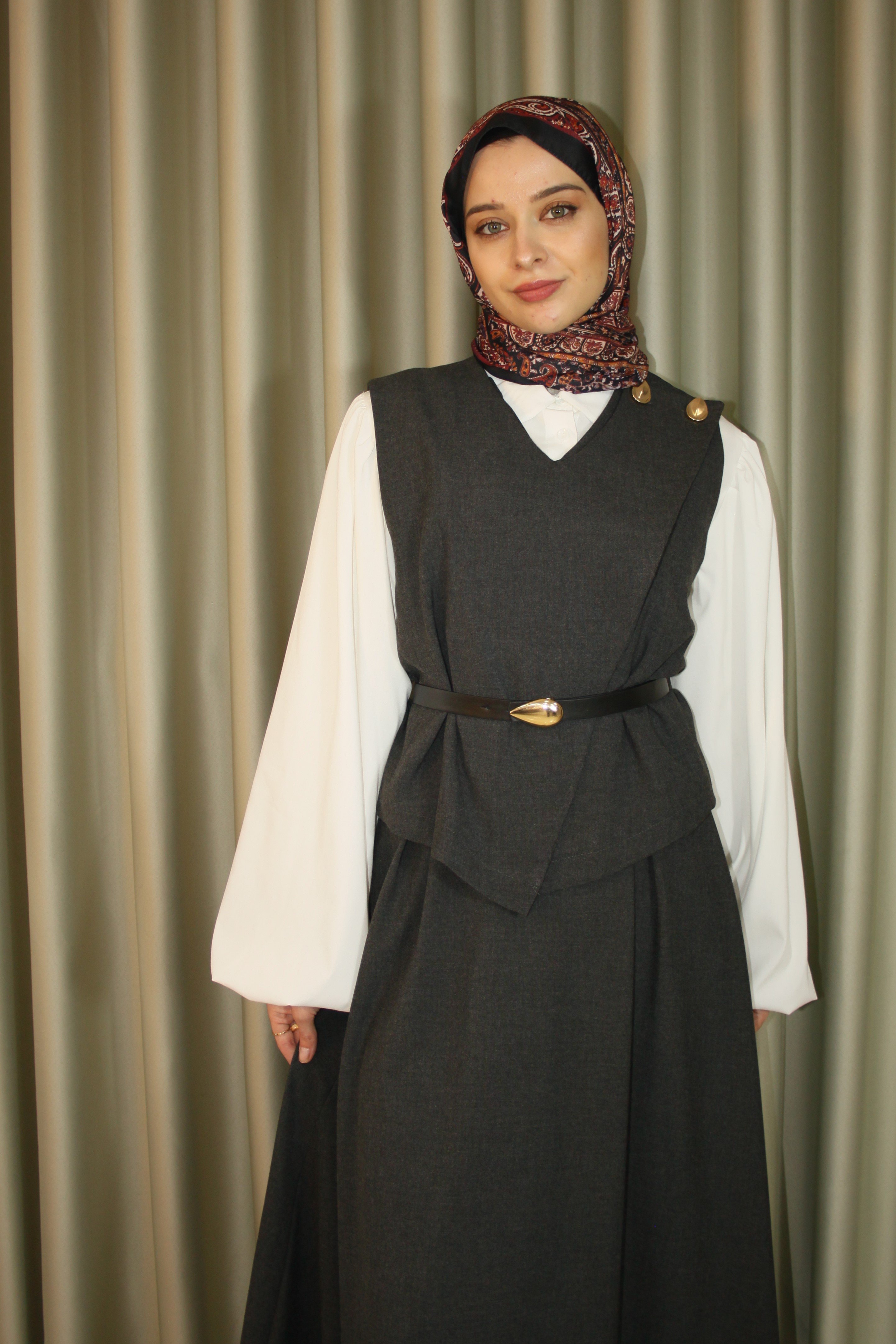 ELEGANT YELEKLİ TAKIM - Antrasit