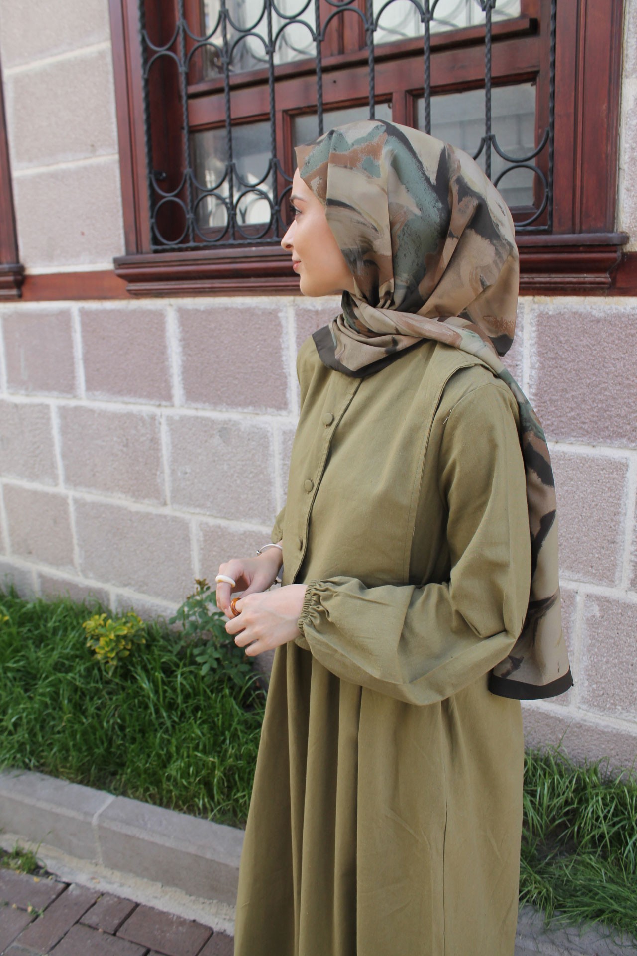 KETEN YELEKLİ ELBİSE