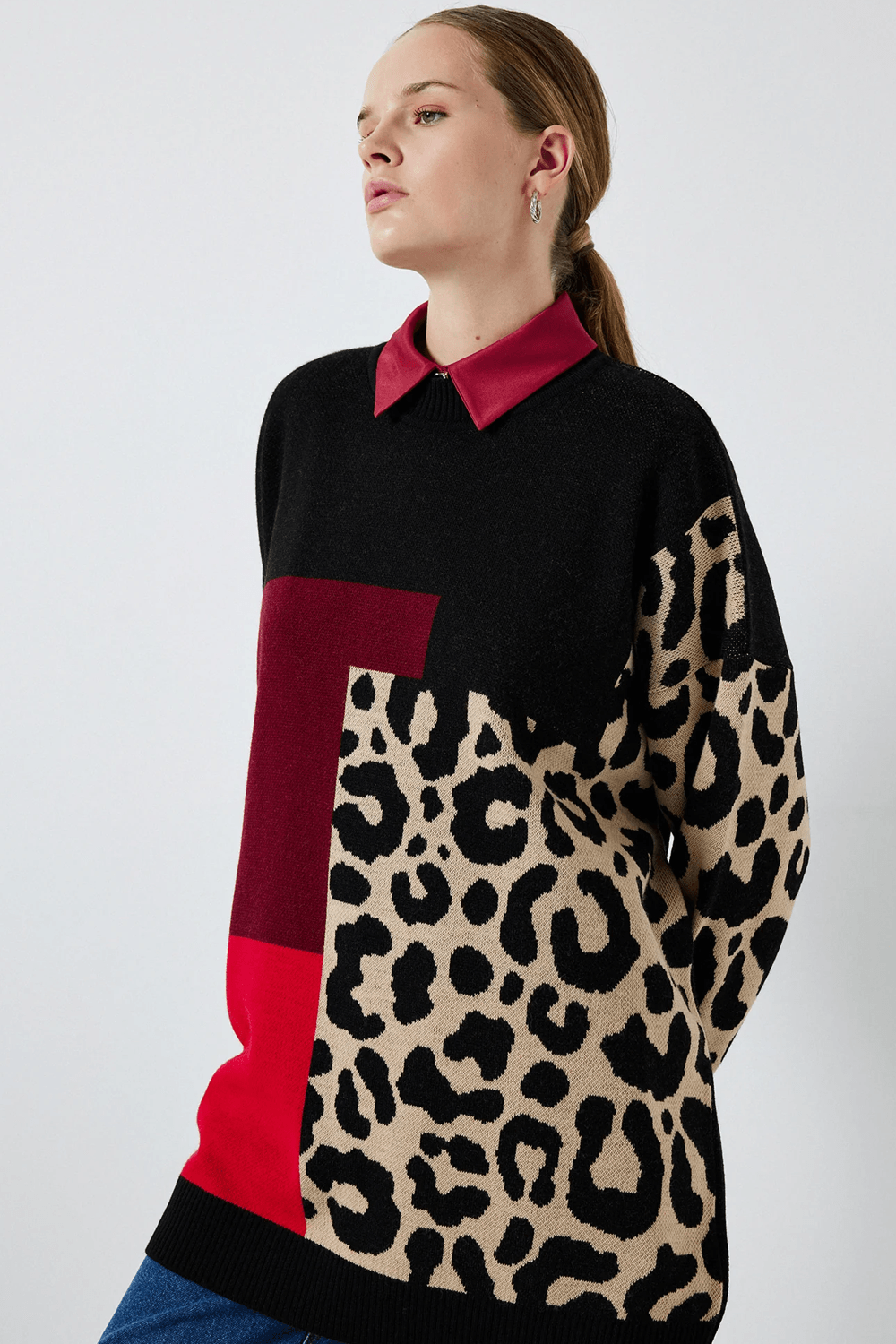 LEOPAR BLOK DESENLİ TRİKO