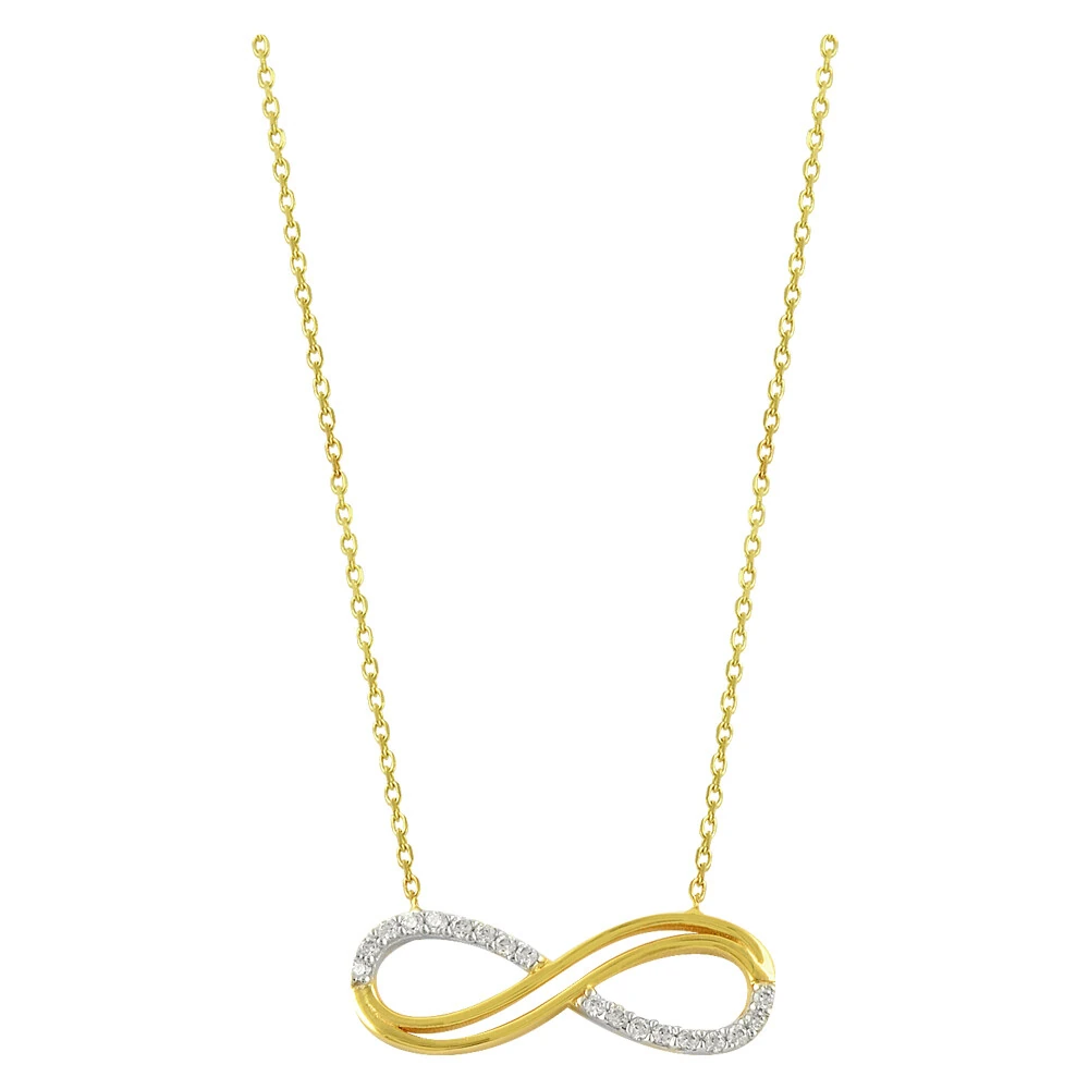 14 Ayar Taşlı Sonsuzluk Altın Kolye