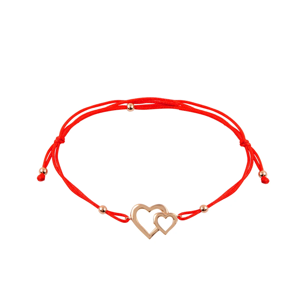 14 Ayar İpli Kalpli Altın Bileklik