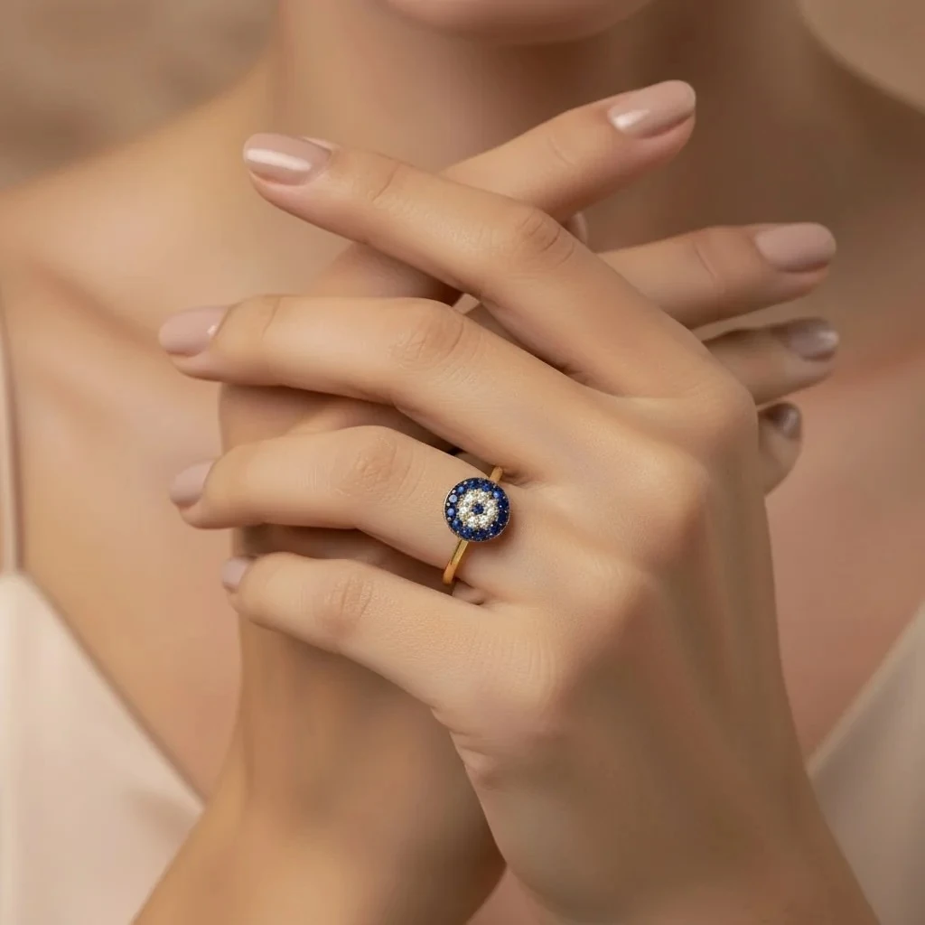 14 Ayar Göz Motifi Altın Yüzük