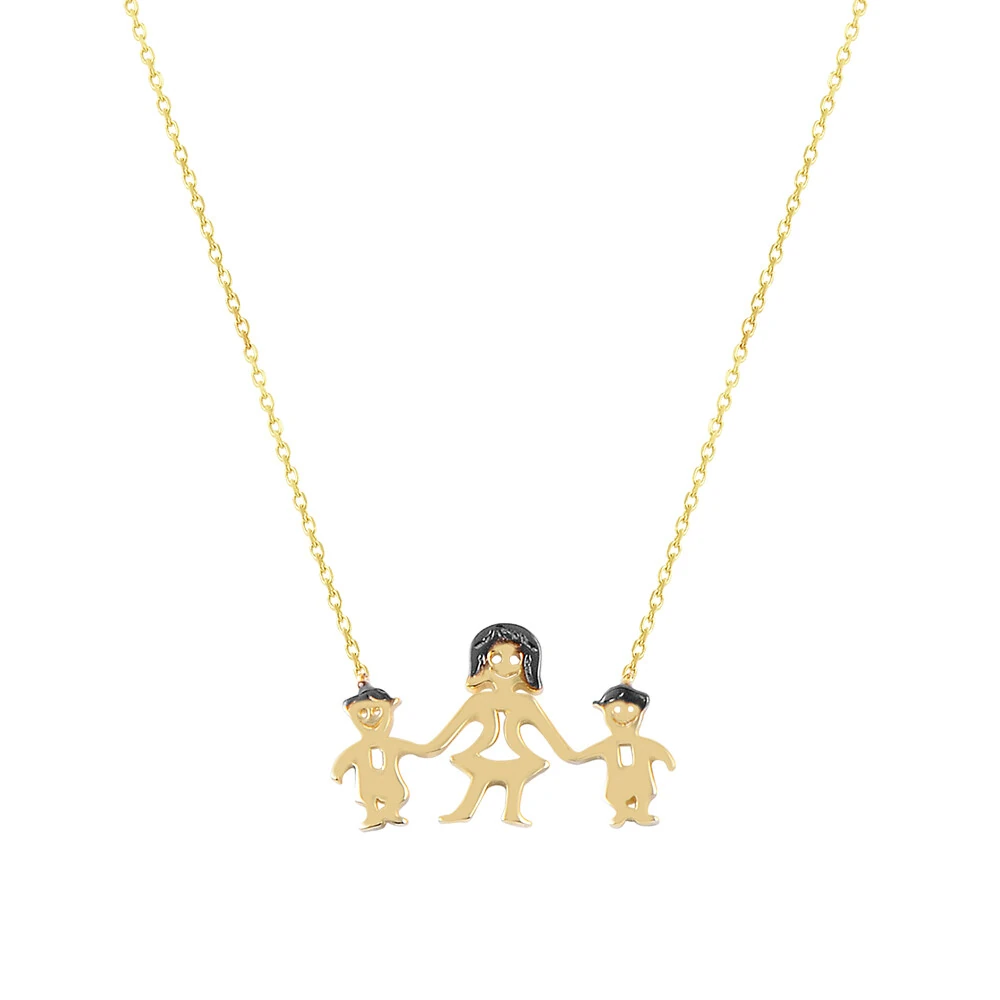 14 Ayar Anne ve Çocukları Altın Kolye