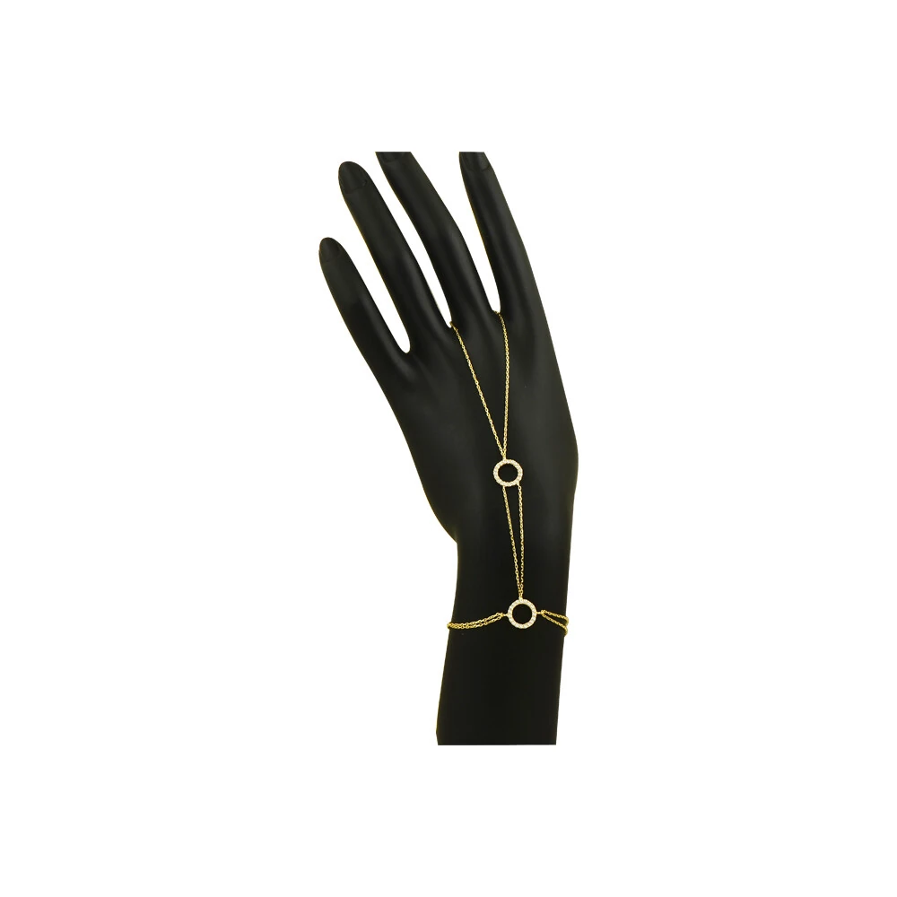 14 Ayar İkili Halka Taşlı Altın Şahmeran