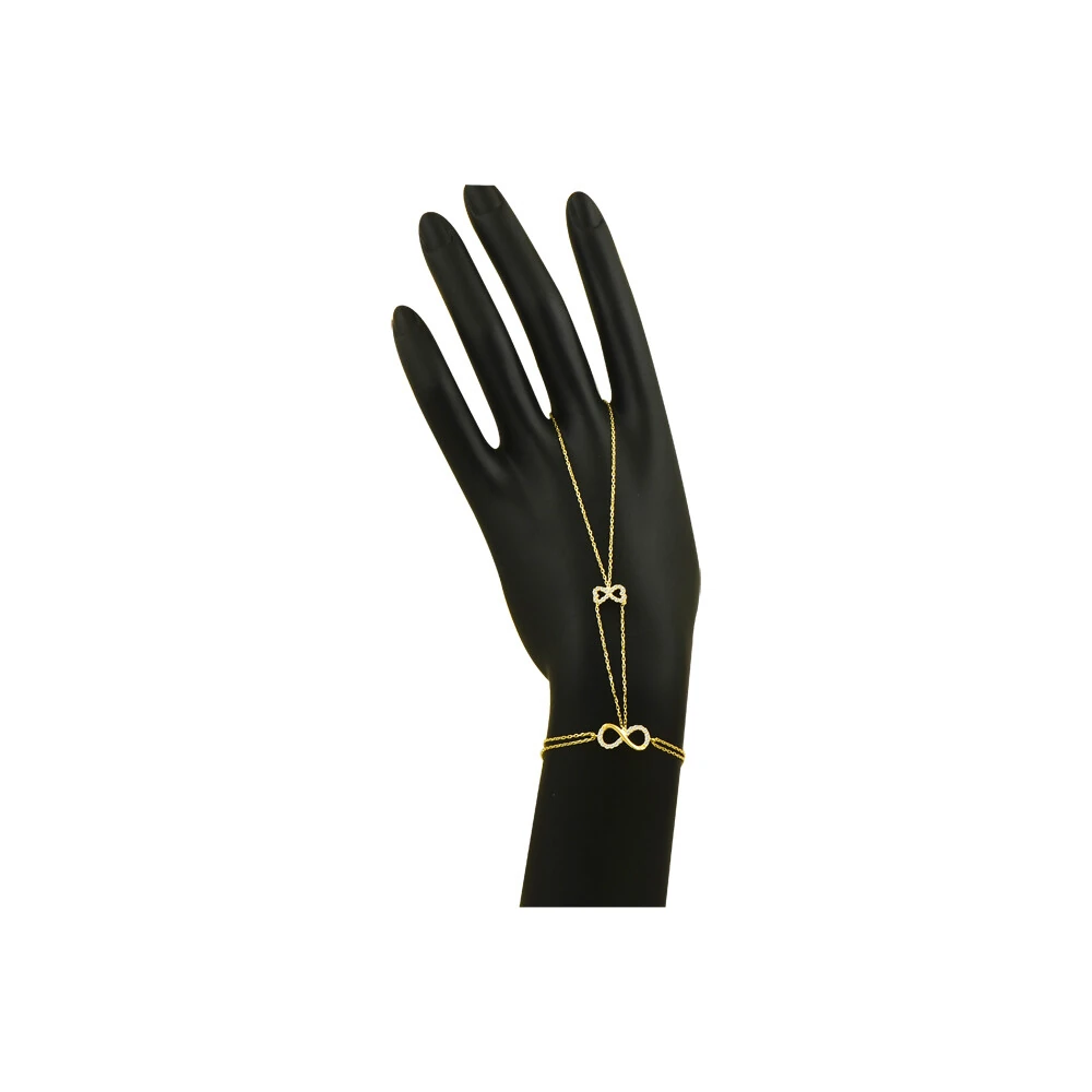 14 Ayar İkili Taşlı Sonsuzluk Altın Şahmeran