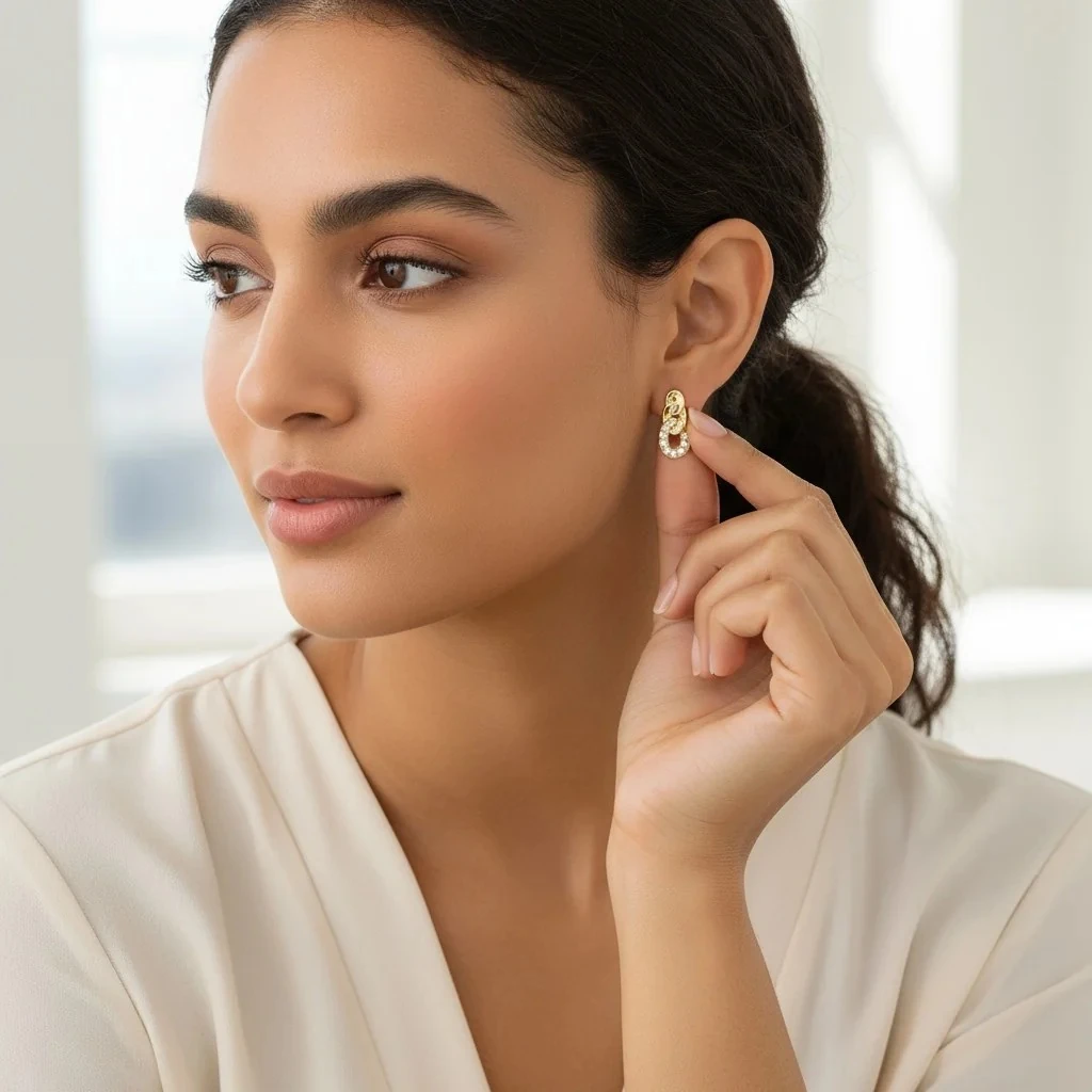 14 Ayar Burgulu Altın Küpe