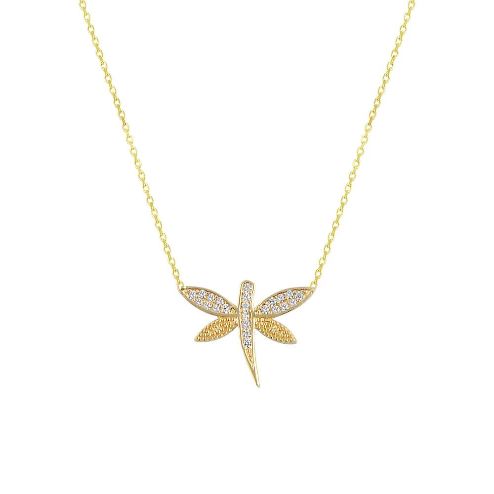 14 Ayar Taşlı Yusufçuk Altın Kolye