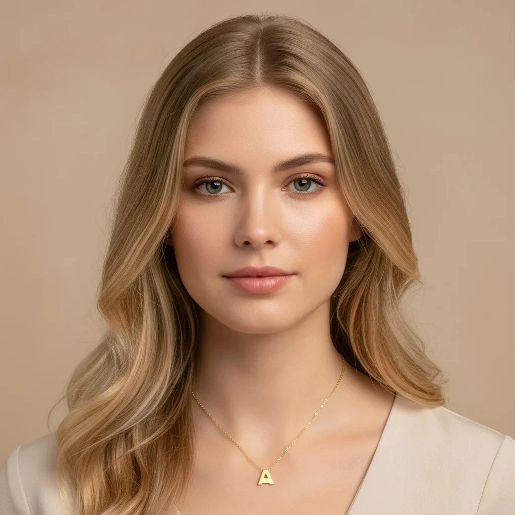 14 Ayar A Harfli Altın Kolye