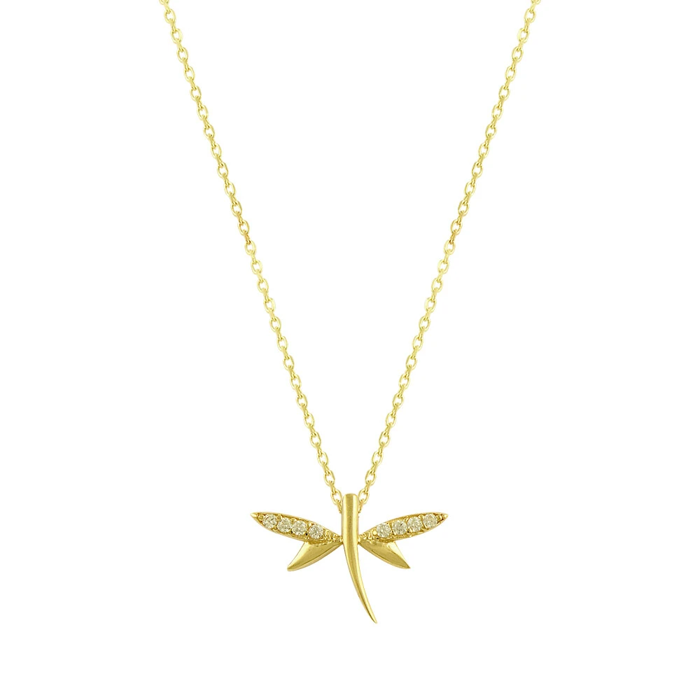 14 Ayar Taşlı Yusufçuk Altın Kolye